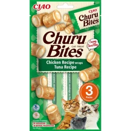 Ласощі INABA "Churu Bites" для котів, з куркою і тунцем, 3 шт, 30 г