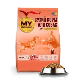 Сухий повнораціонний корм Мій чемпіон для собак, з ягням, 10 кг