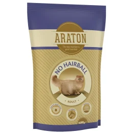 Сухий корм Araton Adult No Hairball для котів для усунення болю в кишечнику вагою від 1 до 8 кг, 400 г