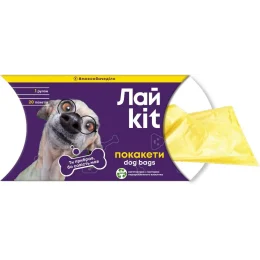 Пакети для прибирання за тваринами Лайkit, 20 шт, жовті