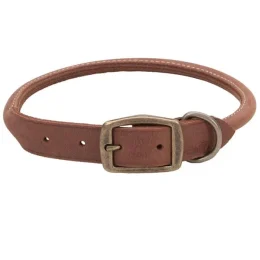 Шкіряний нашийник Coastal Circle T для собак, круглий, шоколад, 1.2×50 см