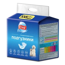 Памперси Cliny для собак і котів від 1 до 2.5 кг, розмір XXS, 12 шт