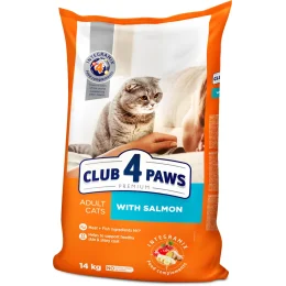 Сухий корм Клуб 4 Лапи Adult Cats Premium для дорослих котів, з лососем, 14 кг