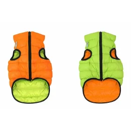 Двостороння куртка AiryVest L55 для собак, оранжево-салатова