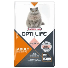 Сухий беззерновий суперпреміум корм Versele-Laga Opti Life Sensitive для котів з чутливим травленням, лосось, 2.5 кг