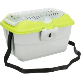 Переноска Trixie Mini-Capri Transport Box для гризунів, вагою до 2 кг, 40×22×30 см, світло-сіра/зелена