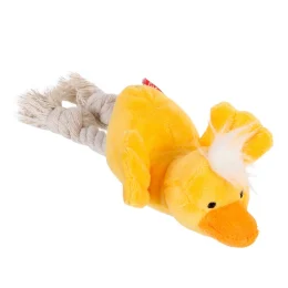 Іграшка Gigwi Catch&fetch качка з пищалкою, для собак, плюш та мотузка, 15 см