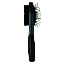 Гребінець-щітка TatraPet Dog Salon двостороння з гумовою ручкою, 5×19 см