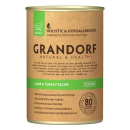 Консерви Grandorf Lamb&Turkey для дорослих собак, з м'ясом ягня та індички, 400 г
