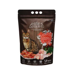 Сухий корм Home Food Супер-преміум для активних котів, з куркою і креветкою, 1.6 кг