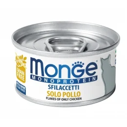 Вологий корм MONGE CAT MONOPROTEIN м'ясні пластівці курка, 80 г