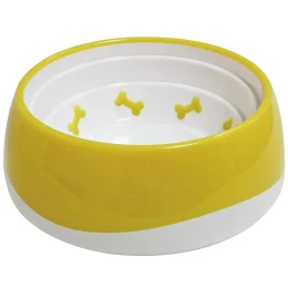 Croci Tpr Кость чаша для котів і собак, пластик, жовтий, 550 мл, 16,8 × 6 см