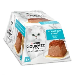 Вологий корм Purina Gourmet Revelations для дорослих котів, з тунцем та підливкою, мус, 2 × 57 г