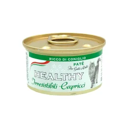 Консерва Healthy Irresistibili Capricci для вбагливих котів, паштет з кролятиною, 85 г