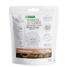 Беззернові ласощі Nature's Protection Superior Care White Dogs Intestinal Care для дорослих собак, біла риба і рис, 150 г
