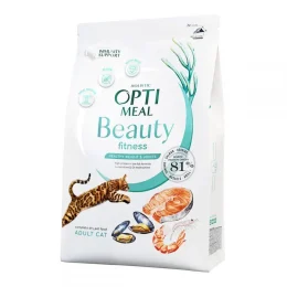 Сухий корм Optimeal Beauty Fitness для котів, контроль надмірної ваги, на основі морепродуктів, 4 кг