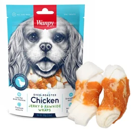 Ласощі Wanpy Chicken Jerky & Rawhide Wraps кістка з в'яленої куркою, для собак, 100 г