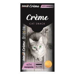 Ласощі AnimAll Сrème для котів, зі смаком макрелі, 6×15 г