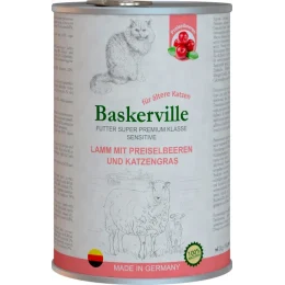 Вологий корм Baskerville Sensitive Lamm Mit Preiselbeeren для котів, ягня з журавлиною і котячої м'ятою, 400 г