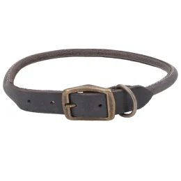Шкіряний нашийник Coastal Circle T для собак, сірий, 1×40 см