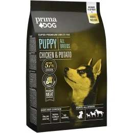 Сухий корм PrimaDog для цуценят всіх порід, з куркою та картоплею, 10 кг