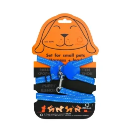 Нейлонова шлея на планшеті Dog Extreme для кроликів 15 мм, 30-45 см, блакитна