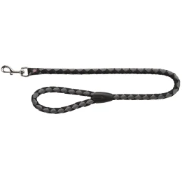 Повідець Trixie Cavo Lead для собак, плетений, круглий, розмір L-XL, 1 м/18 мм, чорний/графіт