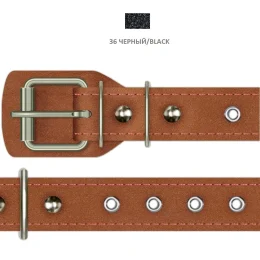 Нашийник Cristel для собак, з лакованої шкіри зеніт, з блочками, 25 мм / 41-53 см, чорний
