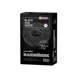 Нашийник Vitomax Black&White протипаразитарний, для собак, чорний, 70 см