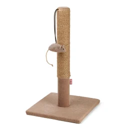Дряпка Kareline для котів, джут, з іграшкою, 6.7×55 см