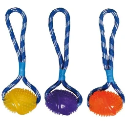 Іграшка Flamingo Football Cotton Rope для собак, м'яч на мотузці з петлею для руки, 12х7х35 см