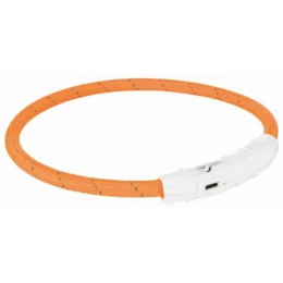 Нашийник Trixie Flash Light USB L-XL світиться, з відображає смугою, 65 см х 7 мм, помаранчевий