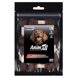 Лакомства AnimAll Platinum Гантельки с говядиной для собак, 100 г