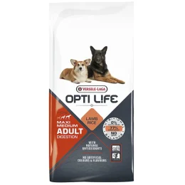 Сухий корм Versele-Laga  Opti Life Adult Digestion Medium & Max для дорослих собак середніх та великих порід, з чутливим травленням, ягня, 12.5 кг