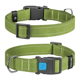 Нашийник CoLLaR для собак брезент, бавовняна тасьма, пластиковий фастекс, L, ш 35 мм, д 46-69 см