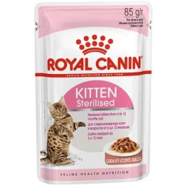 Вологий корм Royal Canin Kitten Sterilised для стерилізованих кошенят, шматочки в соусі, 85 г
