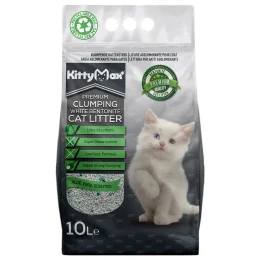 Бентонітовий наповнювач Kitty Max для котячого туалету, з ароматом алое вера, білий, 10 л