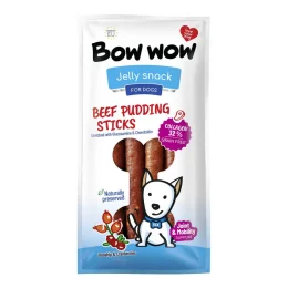 Ласощі Bow wow для собак, пудингові палички з яловичини, колагену, шипшини та журавлини, 27-30 см, 6 шт
