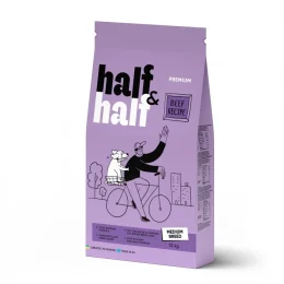Сухий корм Half&Half для дорослих собак середніх порід, із яловичиною, 12 кг