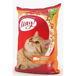 Сухий корм Мяу з печінкою для котів, 11 кг