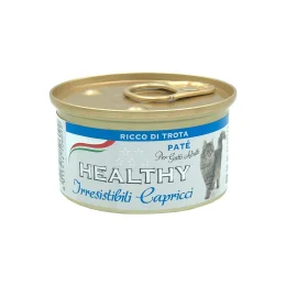 Консерва Healthy Irresistibili Capricci для вбагливих котів, паштет з фореллю, 85 г