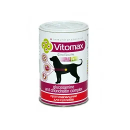 Вітаміни Vitomax протизапальні для суглобів собак, з глюкозаміном та хондротіоніном, 75 таб