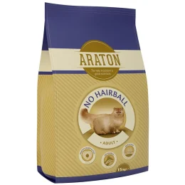 Сухий корм Araton Adult No Hairball для котів для усунення болю в кишечнику вагою від 1 до 8 кг, 15 кг