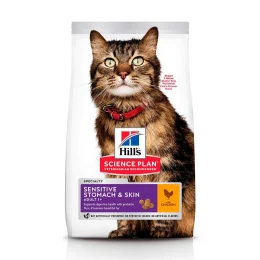 Сухий корм Hill's Science  Plan Adult Sensitive Stomach & Skin для котів, з куркою, 300 г