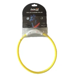 Нашийник AnimAll LED  для котів і собак, розмір S, 35 см, жовтий