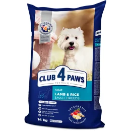 Сухий корм Клуб 4 Лапи Adult Small Breeds Premium для дорослих собак малих порід, з ягням і рисом, 14 кг