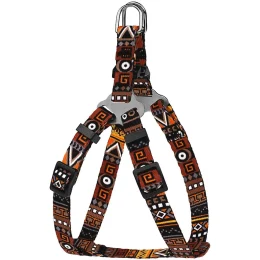 Шлея BronzeDog Tribal для собак, нейлон, принт етнічний, помаранчевий, 28-40 см