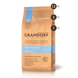 Сухий корм Grandorf White Fish &amp; Rice All Breeds для дорослих собак біла риба, 12 кг