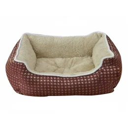 Лежак Animall Nena Star для собак і котів, з малюнком, розмір XL, 84×66×19 см, бордо