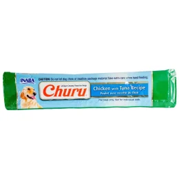 Ласощі INABA "Churu" для собак, вершковий мус курка з тунцем, 1 стік, 20 гр